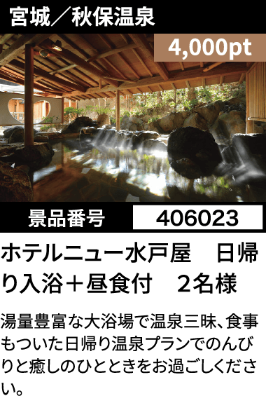 人気温泉施設対象　日帰り入浴券